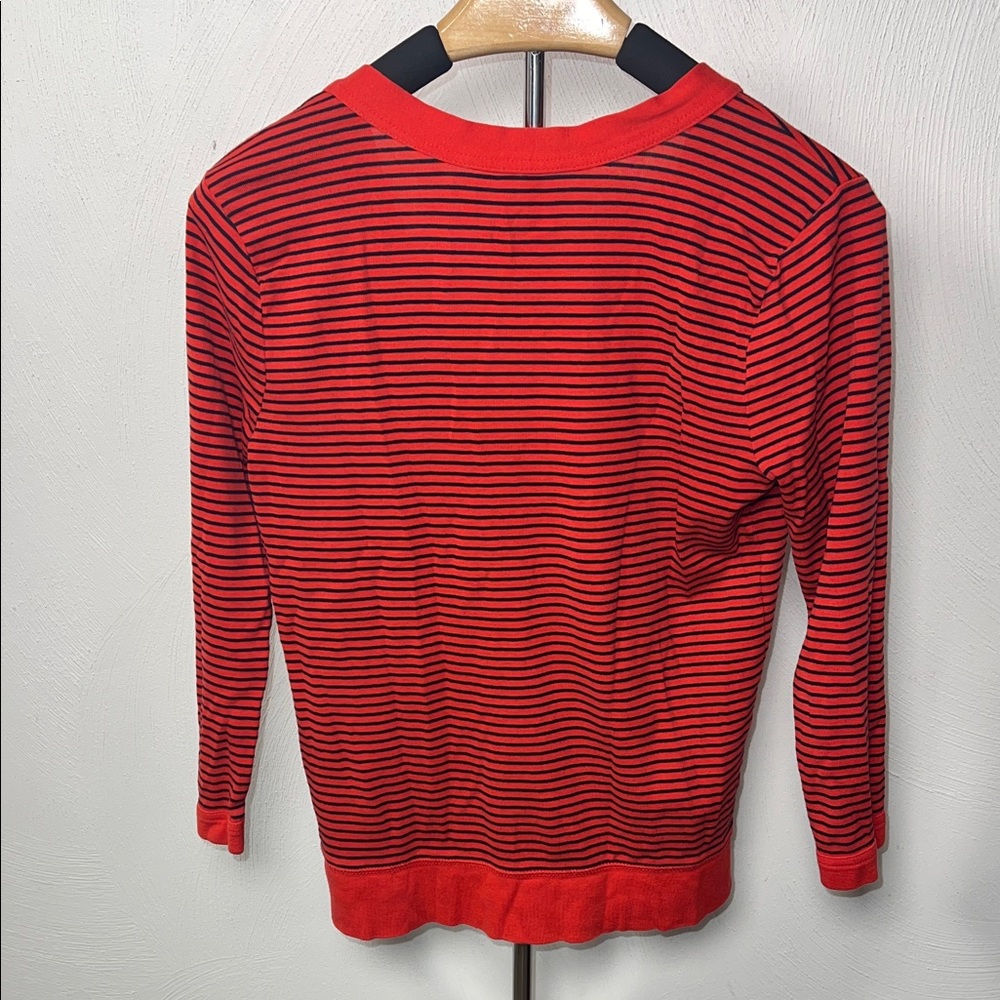 J. Crew Red and Black Striped Cardigan - Picture 3 of 6